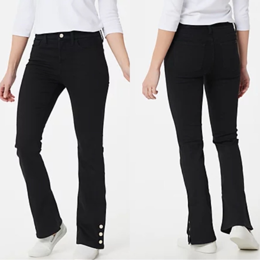 Jen 7 by 7 for all Mankind Slim Bootcut Hem Button Jeans